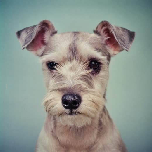 A schnauzer with a freshly clipped and tidied coat